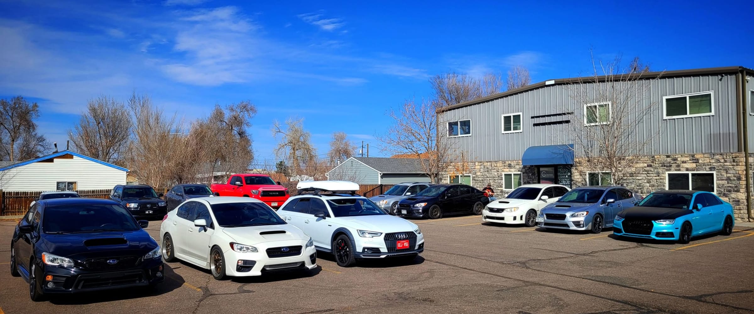 Customer cars lined up in the Cryotune lot